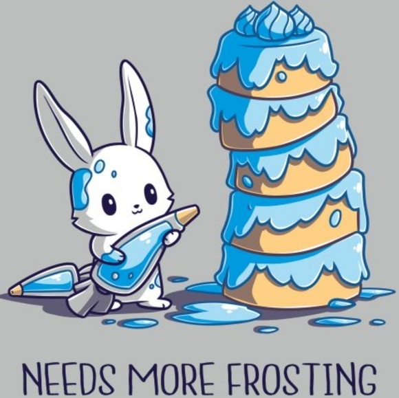 Teeturtle Needs More Frosting Graphic T-shirt Grey L - Picture 2 of 8